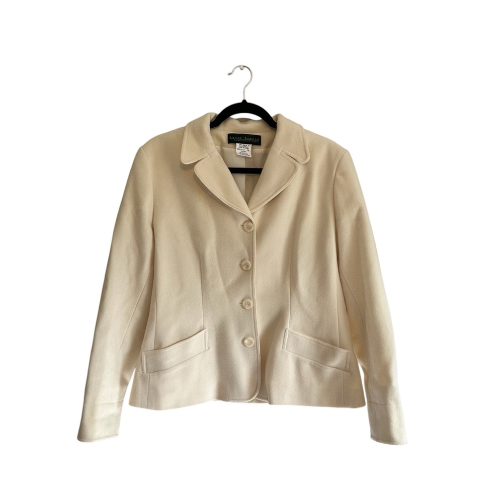 Harve Benard Wool Cashmere Cream Off White Jacket business casual & cozy
